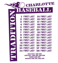 Baseball Roster Designs - Tradition Names - desn-630t4